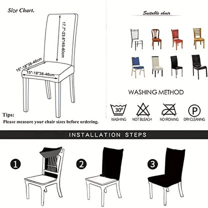 4/6pcs/set 100% Waterproof PU Leather Dining Chair Slipcover Solid Waterproof And Oilproof Stretch Dining Chair Protector Cover, Universal Chair Covers for Dining Room Kitchen Hotel Home Decor