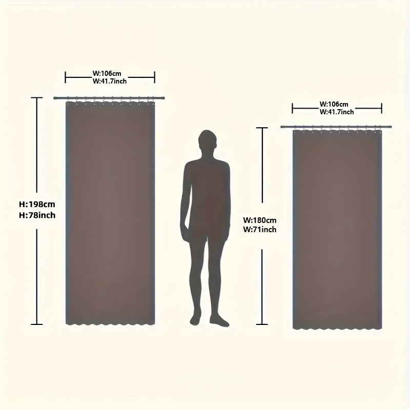 2D Door Curtain, Rodless Elegant Bohemian Style Folding Door Curtain with Stripes - Polyester, High-Weight Thickened Natural Drape, Magnetic Partition for Living Room, Bedroom, Kitchen - Easy Hand Wash, No Power Needed, Multifunctional Home Decor