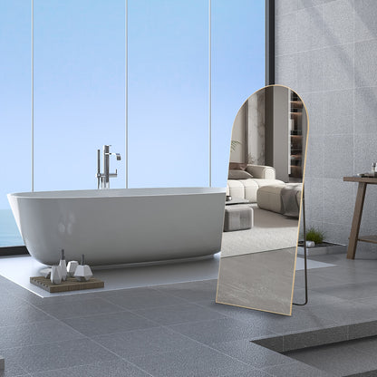 Mirror Full Length, Floor Mirror with Stand, Aluminum Alloy Frame Full Body Mirror, Standing Hanging or Leaning Against Wall for Bedroom and Living Room