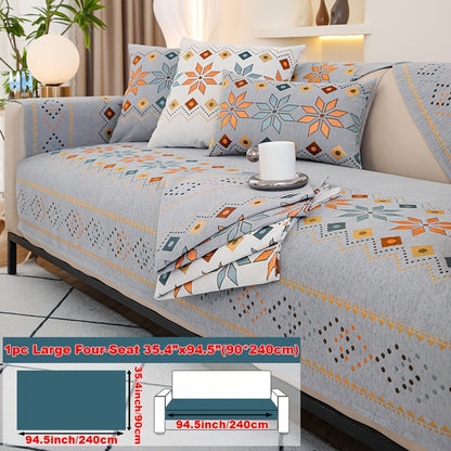 1pc of Bohemian-Style Sofa Mat Suitable for Any Season, Featuring a Easy And Modern Design, Pet-Friendly Materials, And Resistance to Slipping And Scratching, Serving As a Protective Cover for Home Decor