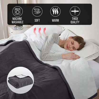 480GSM Heavy Sherpa Fleece Blanket – Double-Sided Warm Throw for Couch, Bed, Office and Travel, Reversible All Season Comfort, Room & Sofa Decoration, Holiday Gift, Sofa Blankets