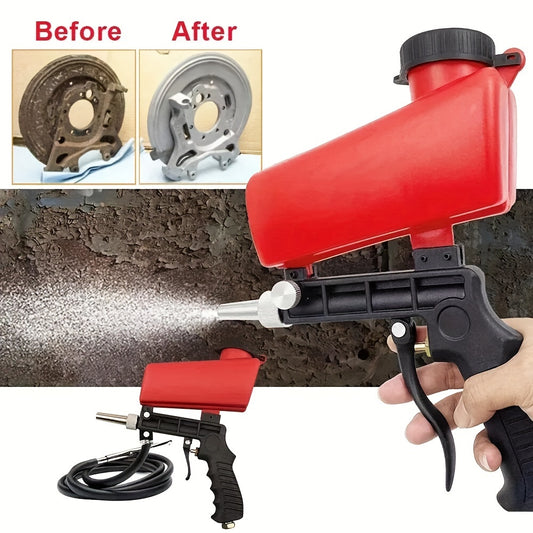 Sandblasting Gun Pneumatic 90 PSI Adjustable | Portable Gravity Air Sand Blaster for Rust Removal, Paint Stripping & Surface Prep – Compact Blasting Power Tool