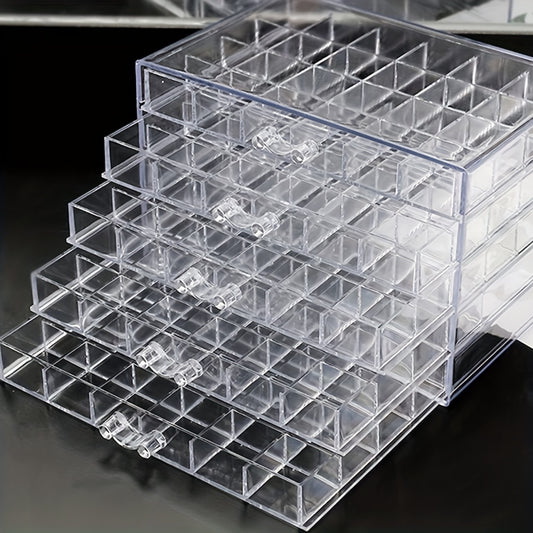 1pc, 5-layer Drawer-type Nail And Accessory Storage Box, Transparent Style, Drawer-type Is Also Easy To Access, Suitable For Small Storage Containers Of Nail Art, Necklaces, Earrings, Rings And Other Accessory Items, Jewelry Boxes