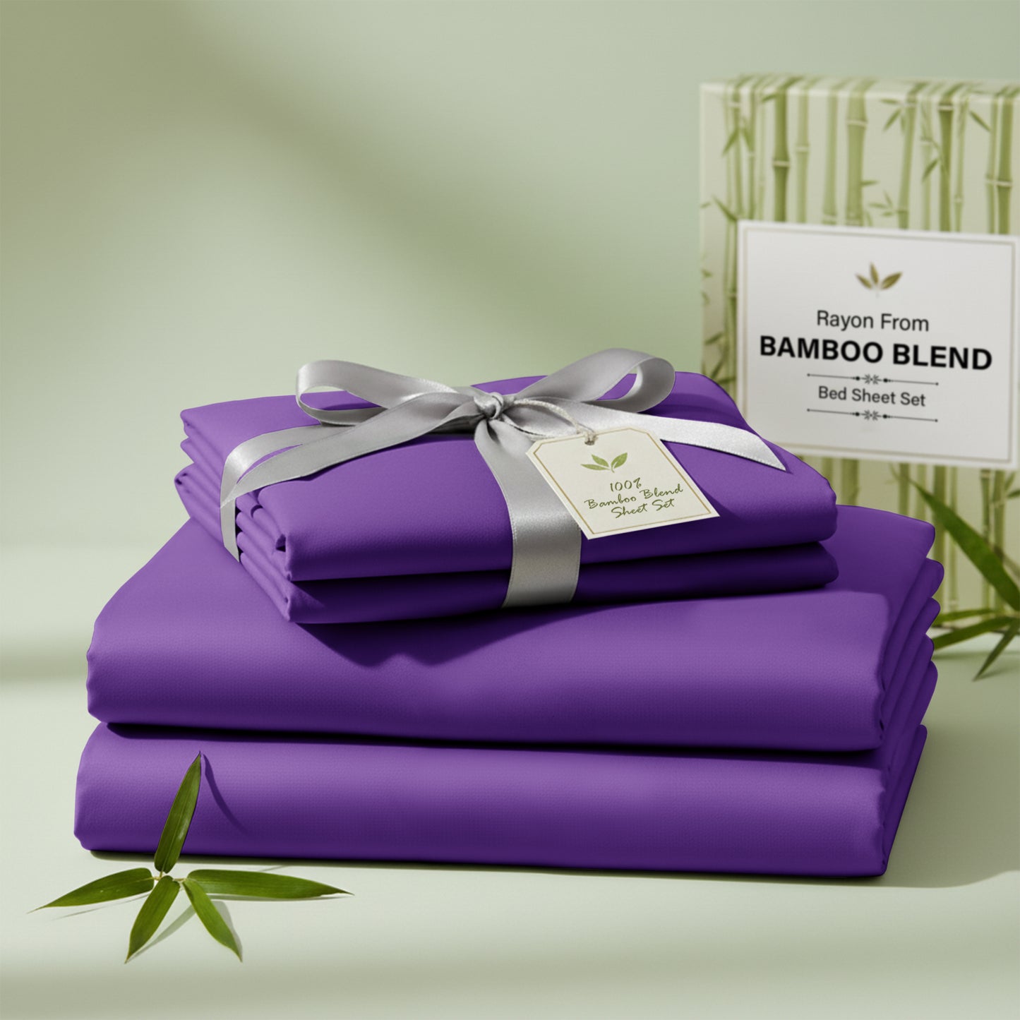 Lux Decor 3/4 Pieces Bamboo Blend Sheet - Polyester & Bamboo Viscose Cooling Bed Sheets, Skin Friendly & Machine Washable Bed sheets Set - Up to 16 Inches Deep Pocket Included 1 Flat 1 Fitted 2 Pillowcases Hotel & Bedroom Accessories