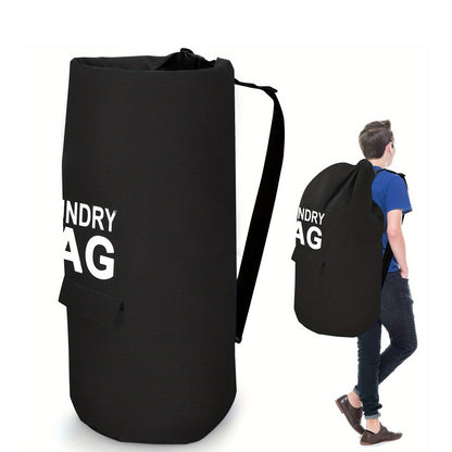 Large Laundry Bag, Portable Laundry Backpack with Adjustable Shoulder Strap, Foldable Laundry Basket for Travel Storage