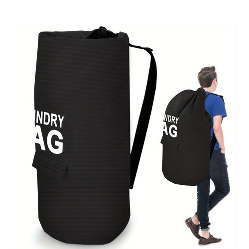 Large Laundry Bag, Portable Laundry Backpack with Adjustable Shoulder Strap, Foldable Laundry Basket for Travel Storage