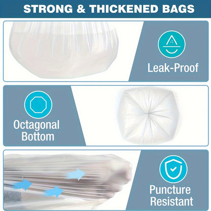 2 Rolls260 Bags 13 Gallon White Expandable Heavy Duty Multi-purpose Disposable Trash Bags - Super Strong, Leak-proof, Odor-resistant, Suitable for Bedrooms, Kitchens, Living Rooms, Outdoors, and Bathrooms - A Convenient and Sanitary Waste Solution