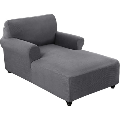 1pc PRINCEDECO Chaise Lounge Cover Stretch Chair Lattice Slipcover for Living Room Bedroom Soft Jacquard Fabric Machine Washable