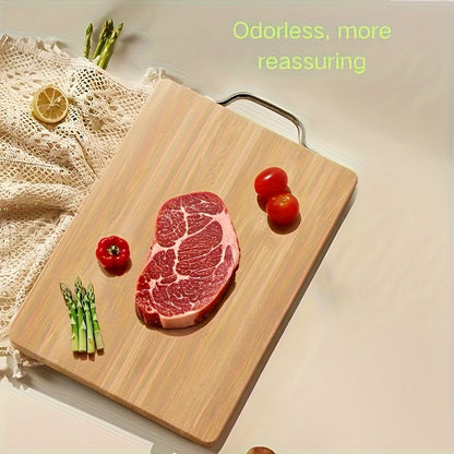 1pc Bamboo Cutting Board, Multiple Sizes Available 8.66x12.6inch 10.24x14.17inch 11.02x15.75inch 14.17x10.24inch, Double-Sided Sturdy Bamboo Chopping Board, Household Kitchen Food Prep Board for Fruit Vegetable Meat Cutting