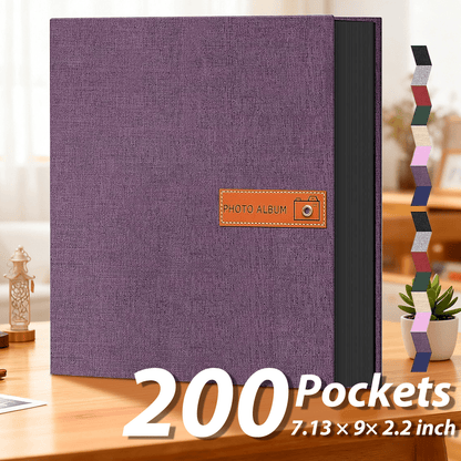 Photo Album 4x6 200 & 1000 Pockets with Label – Linen Hardcover Memory Book for Wedding, Baby, Travel, Anniversary, Birthday & Graduation Gifts