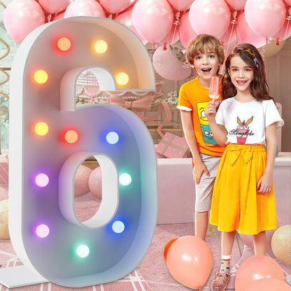 Marquee Numbers 4 feet tall 0-9 20 & 24 11 Colors & 3 flash modes
