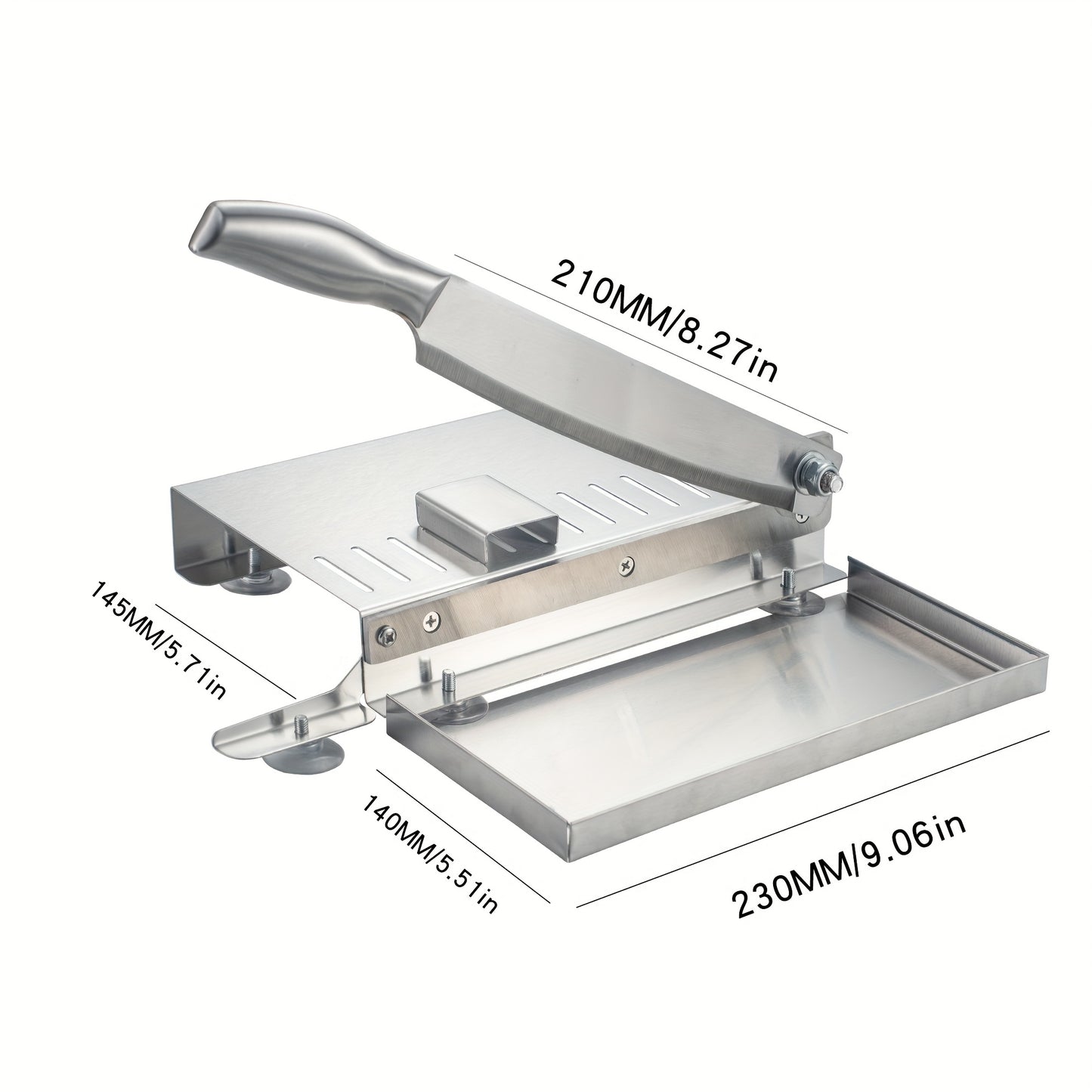 Stainless Steel Manual Meat Slicer Manual Frozen Meat Slicer, Meat Cutter Stainless Steel Beef Slicer, Beef Roll Vegetable Bone Household Easy to Clean