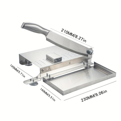 Stainless Steel Manual Meat Slicer Manual Frozen Meat Slicer, Meat Cutter Stainless Steel Beef Slicer, Beef Roll Vegetable Bone Household Easy to Clean