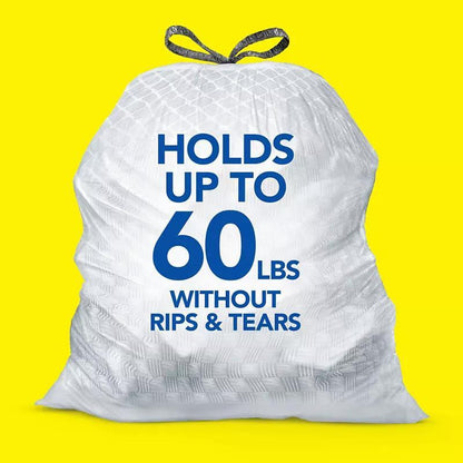 160 ct./13 gal - Premium Tall Kitchen Drawstring Trash Bags - Fragrance Free With Free Wet Wipes