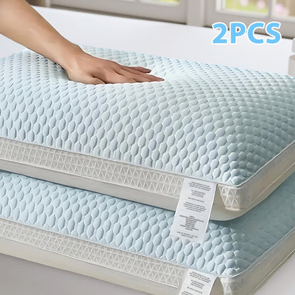 2-Pack Cooling Bed Pillows, Non-Collapsing Soft Support with Neck Support, Breathable & Machine Washable, Bed Pillows for Back & Side Sleepers