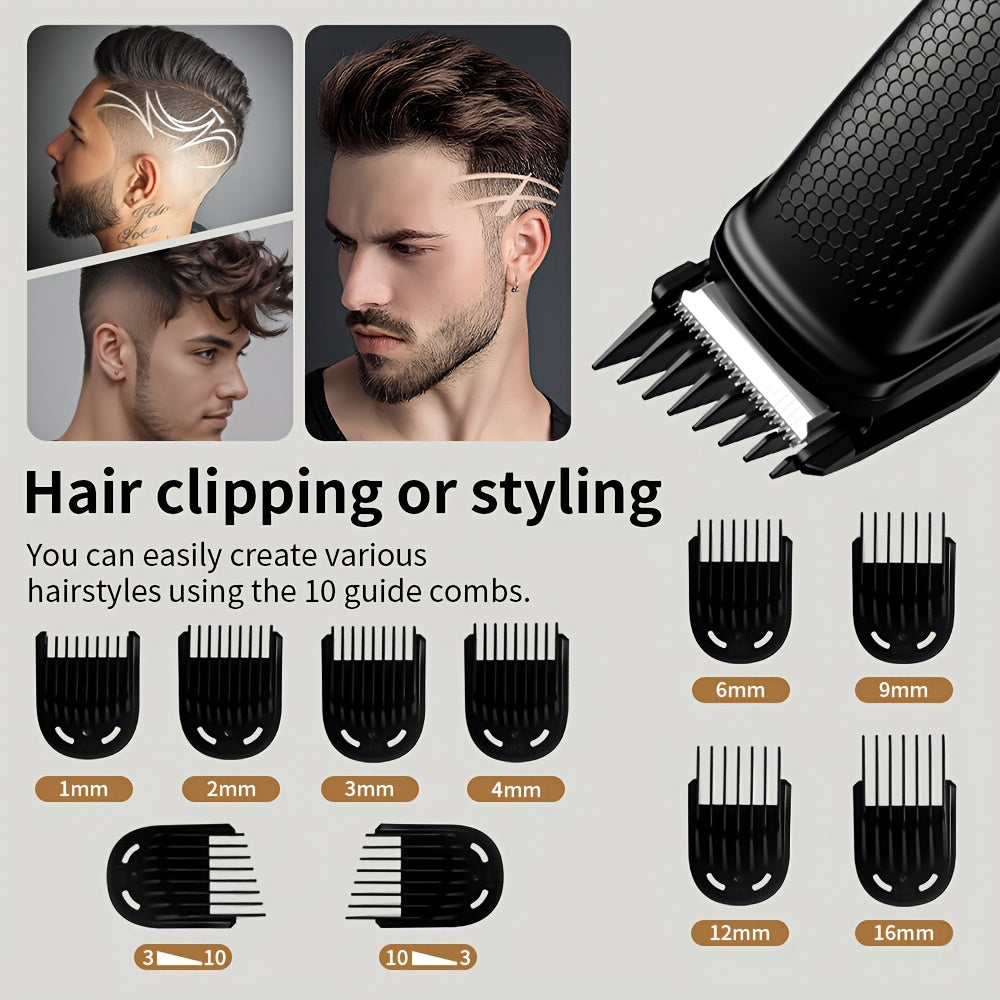 WEEME Men'S Beard Trimmer, Hair Clippers And Electric Shaver, Cordless Clippers for Facial, Mustache And Body Hair, Rechargeable Grooming Tool, Perfect Gift for Men, Black