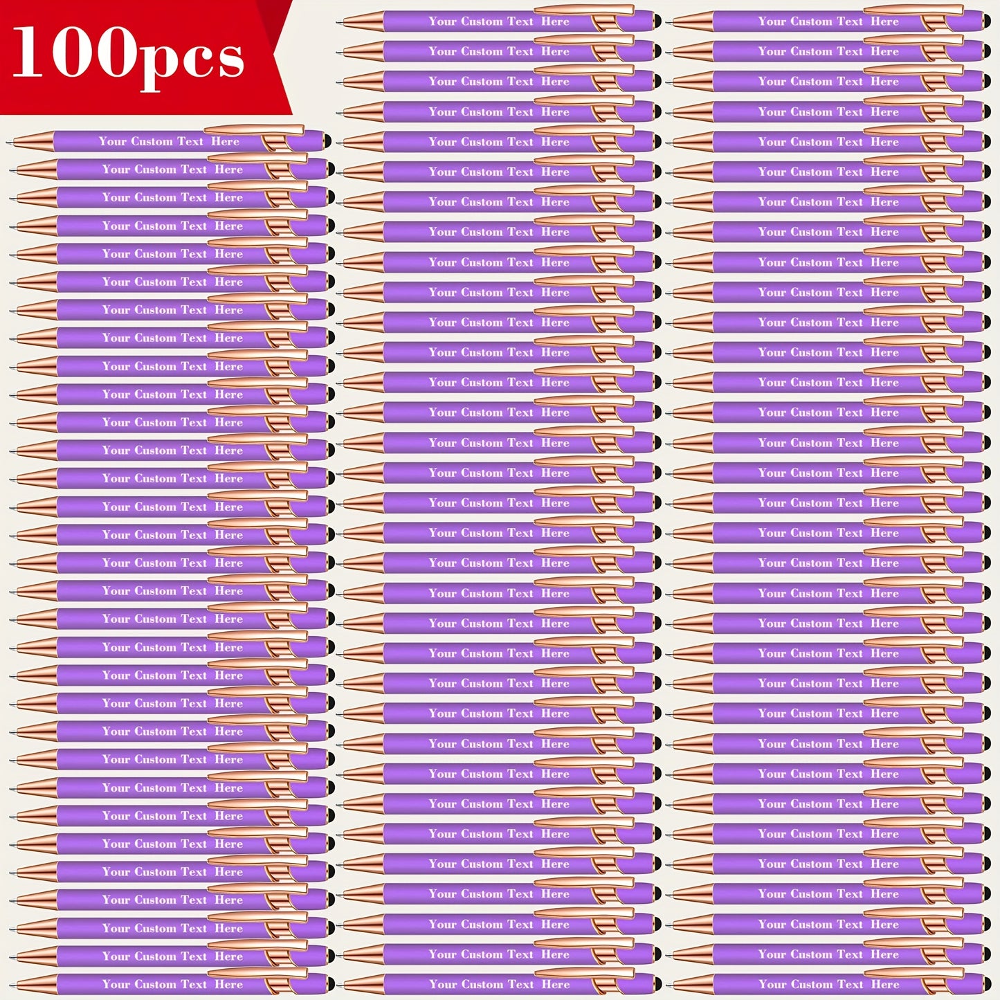 100pcs Custom Engraved Luxury Tactile Ballpoint Pen Set, Metal-Shaft Custom Pen - Personalized Writing Instrument, Perfect Choice for Anniversary, School Supplies, Christmas, Birthday, Graduation Season Gifts, And Party Favors