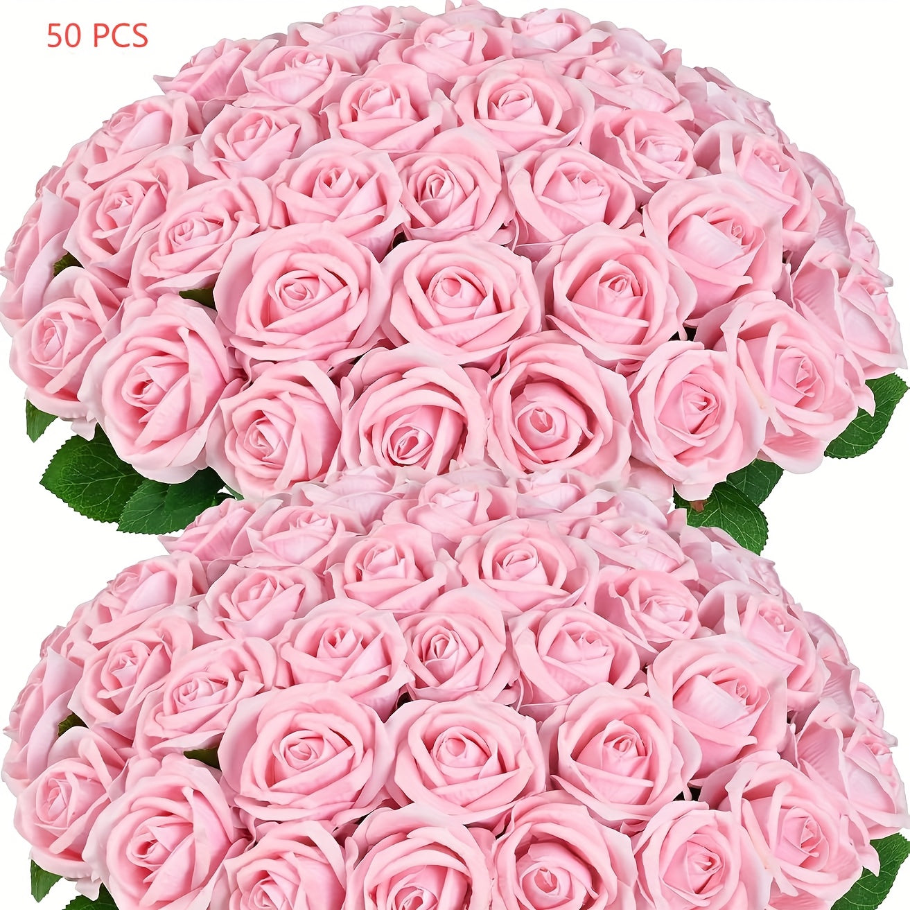 50/100pcs Red Roses Artificial Flowers, Real Touch Velvet Roses Bouquet Fake Flowers Bulk, Artificial Roses with Long Stems for Valentines Day Gift DIY Bridal Wedding Centerpiece Decorations, Mothers Day Decor, Home Decor, Room Decor, Rosas Eternas