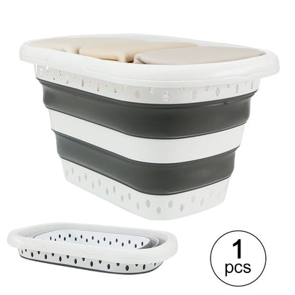 Collapsible 15.85gal Laundry Basket with Handles, Foldable Plastic Laundry Hamper, Space-Saving Washing Basket for Clothes, Towels, Toys - Portable Dirty Clothes Basket for Bathroom, Bedroom, Laundry Room, Laundry Baskets