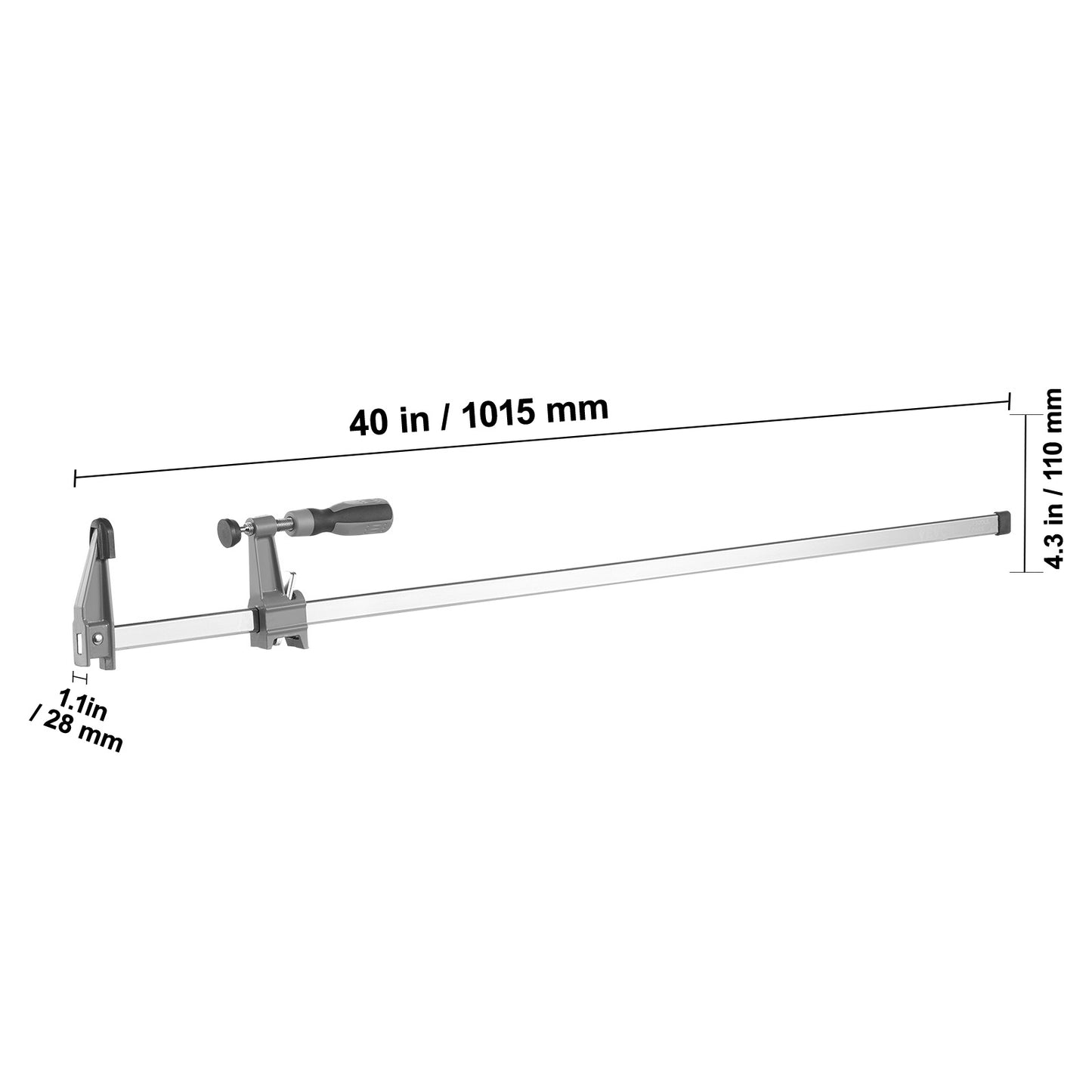 VEVOR Bar Clamps for Woodworking, 2-Pack 36" Clamp/Spreader, Quick-Change F Clamp with 600 lbs Load Limit, 2.5" Throat Depth, Cast Iron and Carbon Steel, Wood Clamps for Woodworking Metal Working