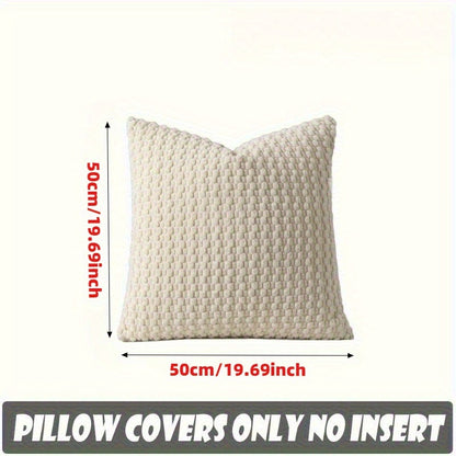 4 Soft Velvet Modern Double-sided Design Sofa Pillowcases, Office Chair Backrest Pillowcases, Bedside Cushion Covers, and Machine-washable Sofa and Bed Decorative Cushion Covers