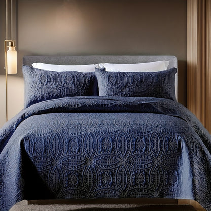3pcs Bed Quilt Set, Bedding Set Soft Comfortable for Bedroom, Guest Room (1*Bed Quilt + 2*Pillowcases, Without Core)