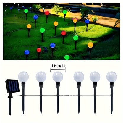 30pcs of bubble-shaped solar LED garden path lights, automatically light up at night, garden lawn landscape path lights(warm white, color), suitable for garden, camping, party, festival, wedding, dance party, birthday and other occasions of c