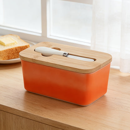 1pc Luxury Large Butter Dish with Lid - Ceramic Countertop Keeper with Knife High-Quality Sealing and Easy-Clean Design - Perfect Kitchen Gift for Butter Lovers Butter Container