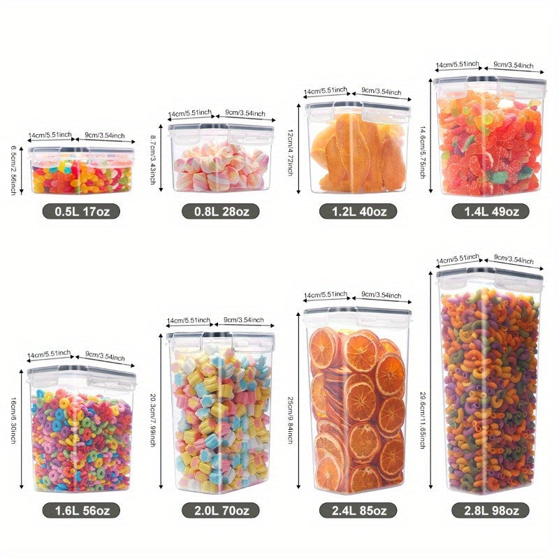 12/14/20/48/84pcs Food Storage Container Set, Fresh-Keeping Boxes, Easy-to-Secure Lids - Airtight Plastic Containers, Suitable For Pantry, Travel, Outdoor Picnics, Kitchen Organization, Comes With Labels And Marker(6/7/10/24/42 Lids+Containers)