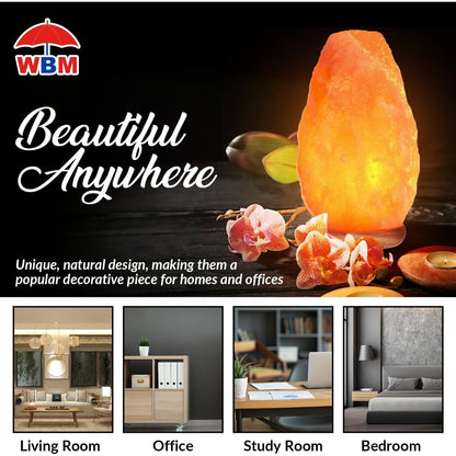 2 Pc Himalayan Glow Pink Salt Lamps, 4-7 lbs Natural Crystals with Neem Wood Base & USB Dimmer Switch, Warm Soothing Bedroom Glow for Relaxation & Home Décor