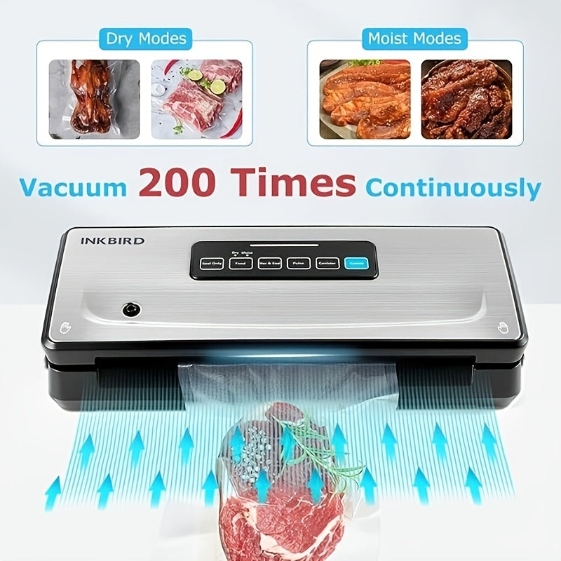 1pc 85 KPa for food Vacuum Sealer | Kitchen Essentials | 10-in-1 With Bag Storage And Cutter For Food Vacuum Sealing With 5 for food Modes For Moist/Dry/Canning, Father'S Day Gift, Independence Day Gift