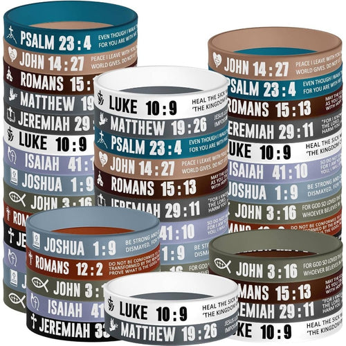 Gift for Her/Him 40pcs Bracelet Set with Bible Verses and Scripture Quotes, an Ideal Christian Gift for Men and Women, Perfect for Sobriety Celebrations and Easter Party Favors