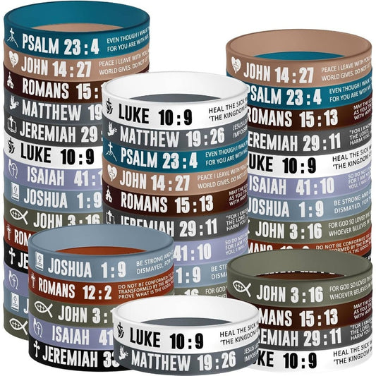 Gift for Her/Him 40pcs Bracelet Set with Bible Verses and Scripture Quotes, an Ideal Christian Gift for Men and Women, Perfect for Sobriety Celebrations and Easter Party Favors