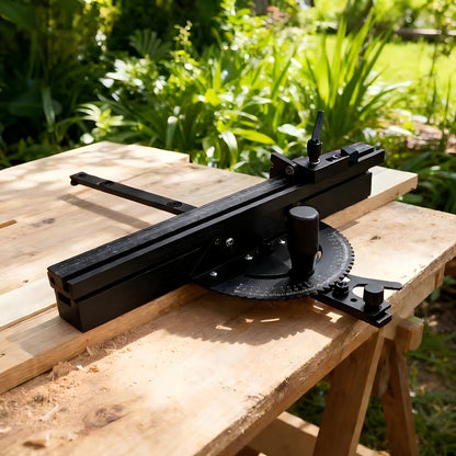 400mm Woodworking Angle Gauge with Adjustable Fence & Guide Rail – Precision Miter Measuring Tool Compatible with 30mm & 45mm T-Track for Table Saw Router
