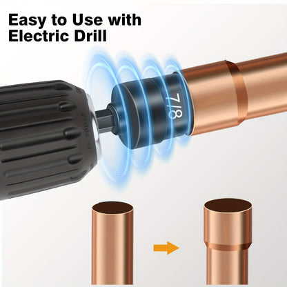 HVAC Repair Tool Set with Bit Holder, Air Conditioner Copper Pipe Tube Expander, Swaging Drill Tubing Set, 1/4", 3/8", 1/2", 5/8", 3/4", 7/8"