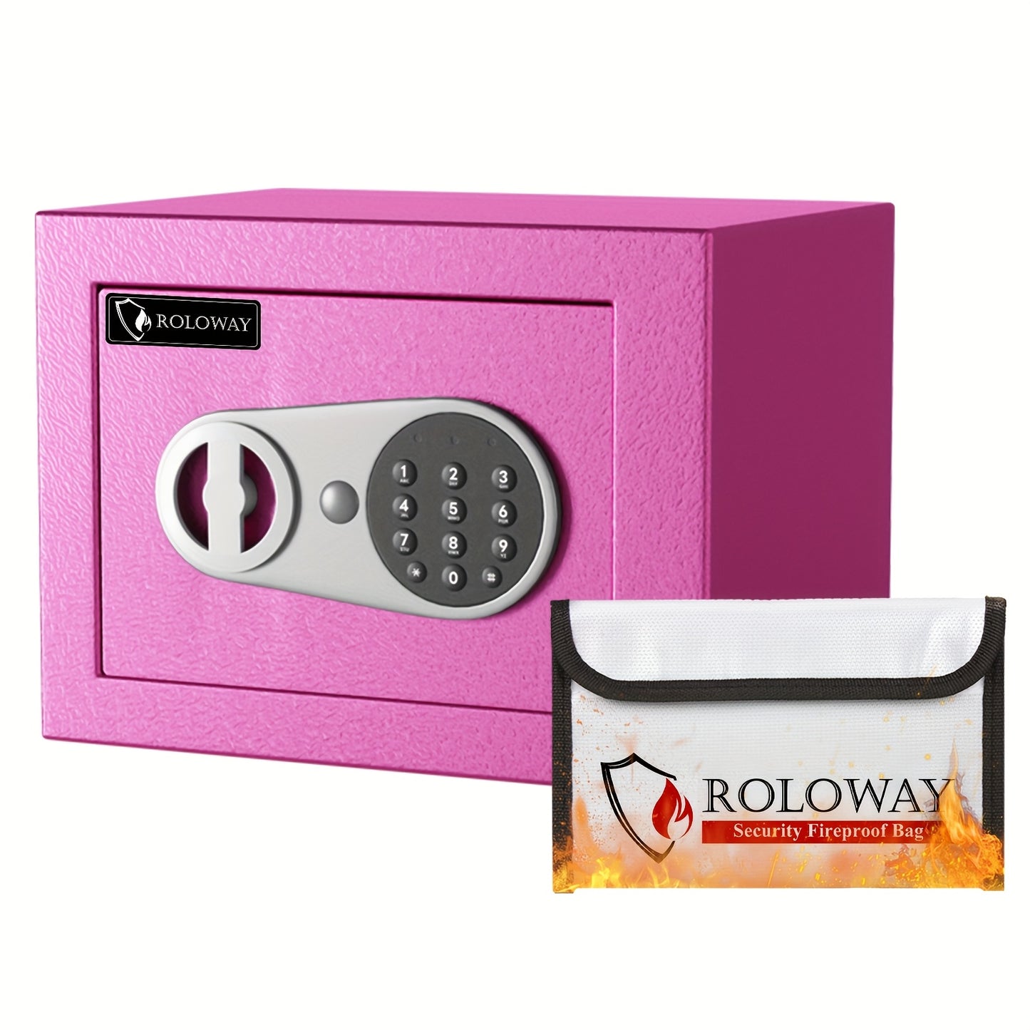 ROLOWAY Fireproof Safe, Keyboard Lock, Black, Including Fireproof Bag - Safe Storage for Home And Office, Available In Multiple Sizes Christmas Gift. Valentine's Day Items