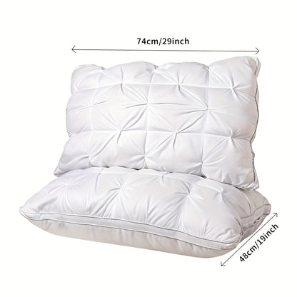 2pcs Soft Massage Neck Pillows - Adjustable Ergonomic Profile Support, High Quality Pillow Core, Removable Lid, Hand Wash Only, Zipper Closure, Casual Style, Comfortable Sleeping | Ergonomic Design | Durable Pillowcase