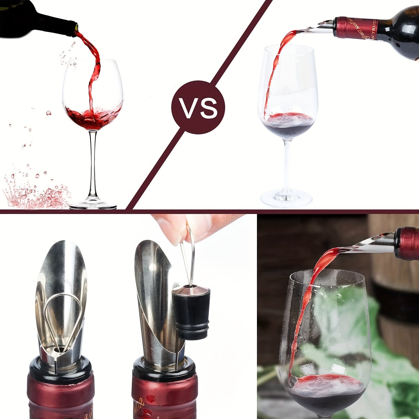 Wildpark Valentine'S Day Gift 10pcs Stainless Steel Wine Opener Kit Bottle Opener Gift Set Beer/Wine Accessories Set Wood Case