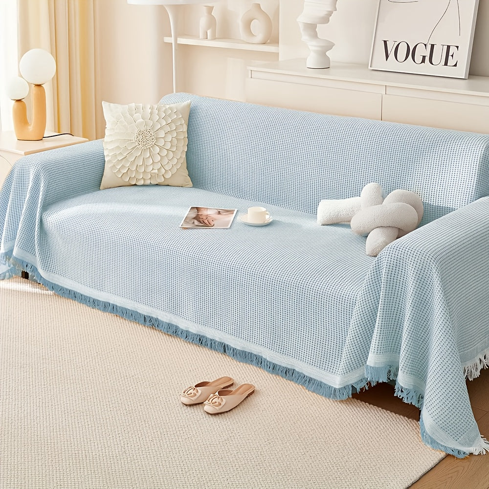 Tassel Sofa Throw Cover, Scratch-Resistant Sofa Cover, Multifunctional Breathable Sofa Slipcovers, Easy And Fashionable Couch Covers, Settee Cover for All Seasons