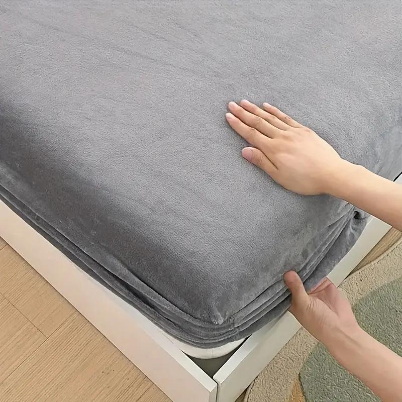 Double-Sided Velvet Sheet Set – Soft Warm Milk Velvet & Suede Fitted Sheet with Pillowcases All Seasons Twin Full Queen King