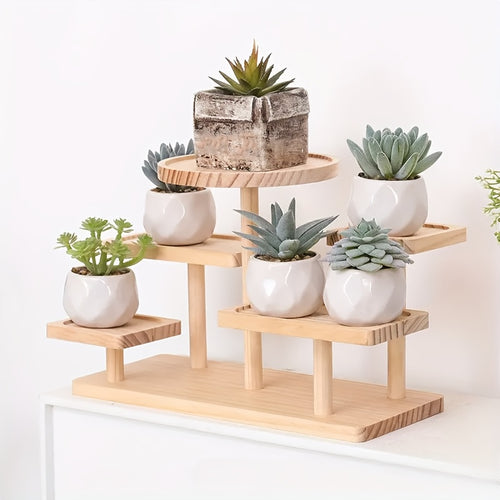 Multi-Tier Wooden Trapezoid Display Rack - Elegant Storage Organizer for Jewelry, Snacks - Ideal Home Decoration Shelf