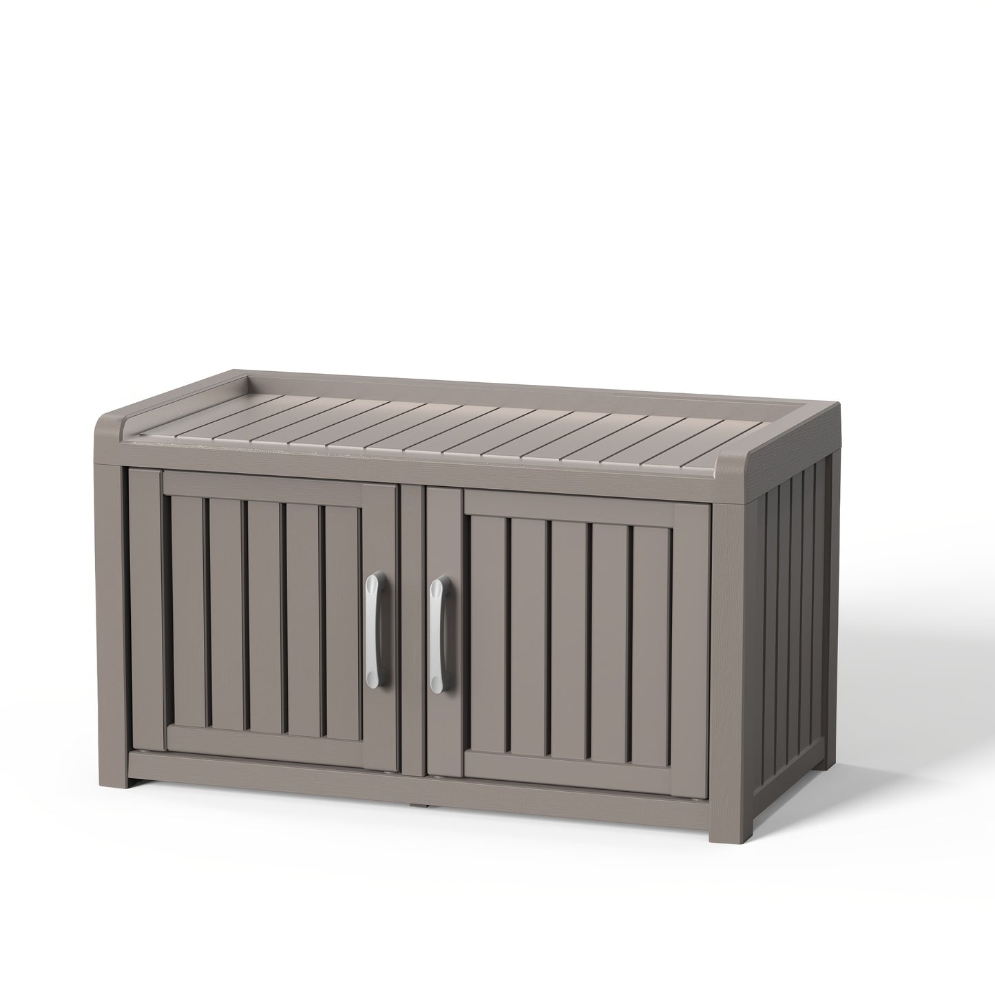 Entryway Shoe Storage Bench, Shoe Storage Bench with Hidden Cabinet, Indoor Outdoor Use, for Porch, Patio, Mudroom & Hallway - All-Weather Resin Design