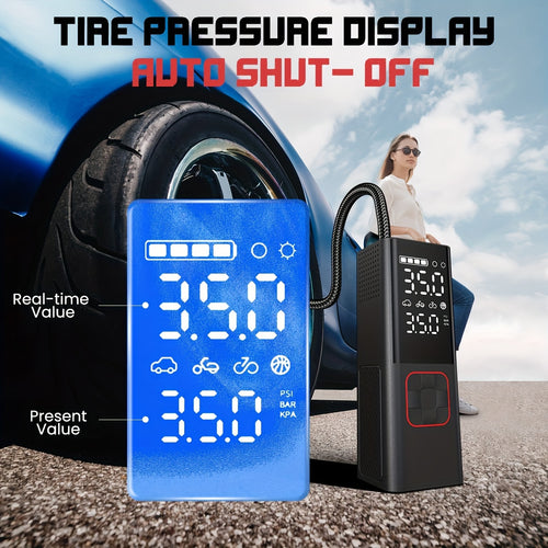 Tire Inflator Portable Air Compressor 20000mAh & 4X Faster Cordless Tire Pump for Car, Bicycle, Motorcycle, Ball