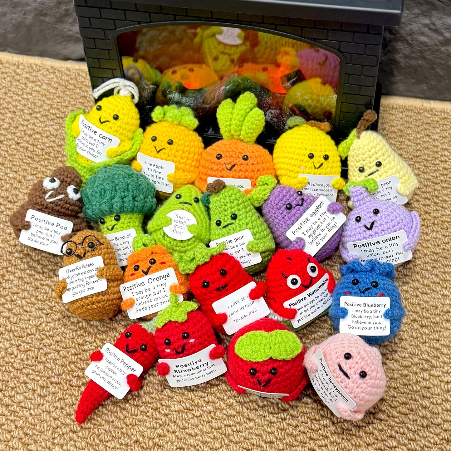 [Okra]20pcs Handmade Eemotional Support Crochet Doll, Collectible Dolls, Positive Crochet, Birthday Gifts for Women Men Son Mom Dad Daughter Sister Friend Coworkers Teacher Appreciation Gifts.