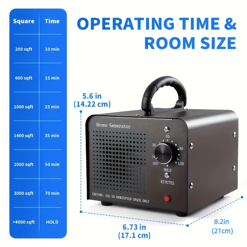 Ozone Generator Odor Eliminator 36000mg/h - Commercial Ozone Machine for Home, Smoke, Pet, Basement & Car, 3230 Sq Ft Coverage, 120-Min Timer, Portable Air Ionizer Deodorizer