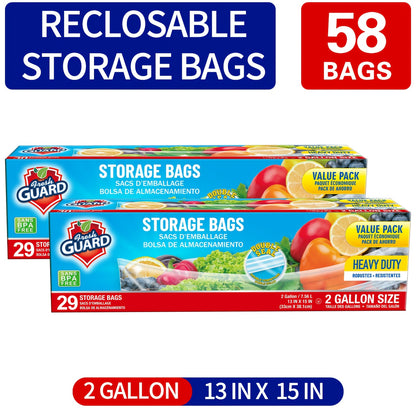 Sturdy Freezer And Refrigerator Storage Bags - Quart Capacity, Resealable with Convenient Tabs, Durable Design for Storing Fruits, Vegetables, Meats, And Bulk Foods - Kitchen Organizers And Additions