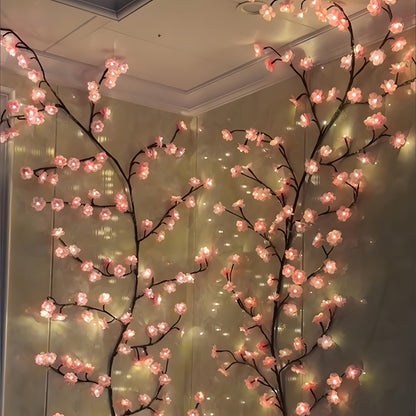96/144LED Cherry Blossom Chandelier Rattan Light, USB Powered, 8 Modes, Outdoor Decoration for New Year'S Day, Valentine'S Day, Easter, Thanksgiving And Other Holiday Party Decorations