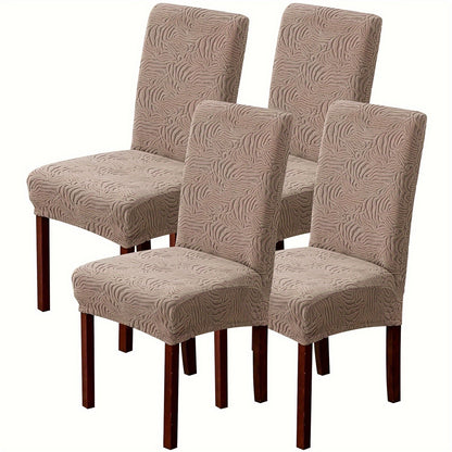 4/6pcs Chair Covers For Dining Room, Stretch Jacquard Dining Chair Slipcovers Removable Washable Chair Protector For Kitchen, Hotel, Restaurant