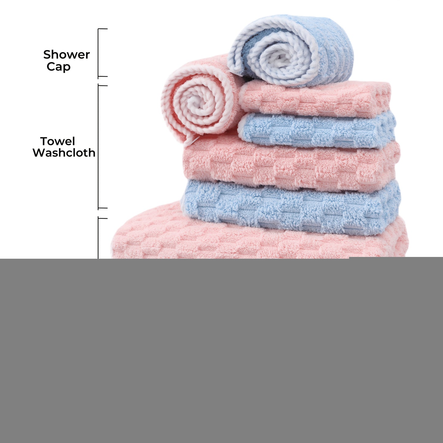 4-Pack Waffle Weave Ultra-Soft Bath Towels, Super Absorbent Quick-Dry Microfiber Towels for Adults, Quick-Drying Textured Towels, Soft Spa and Gym Travel Towels, Durable Material, Suitable for Daily Use - 80%, 20% Polyamide