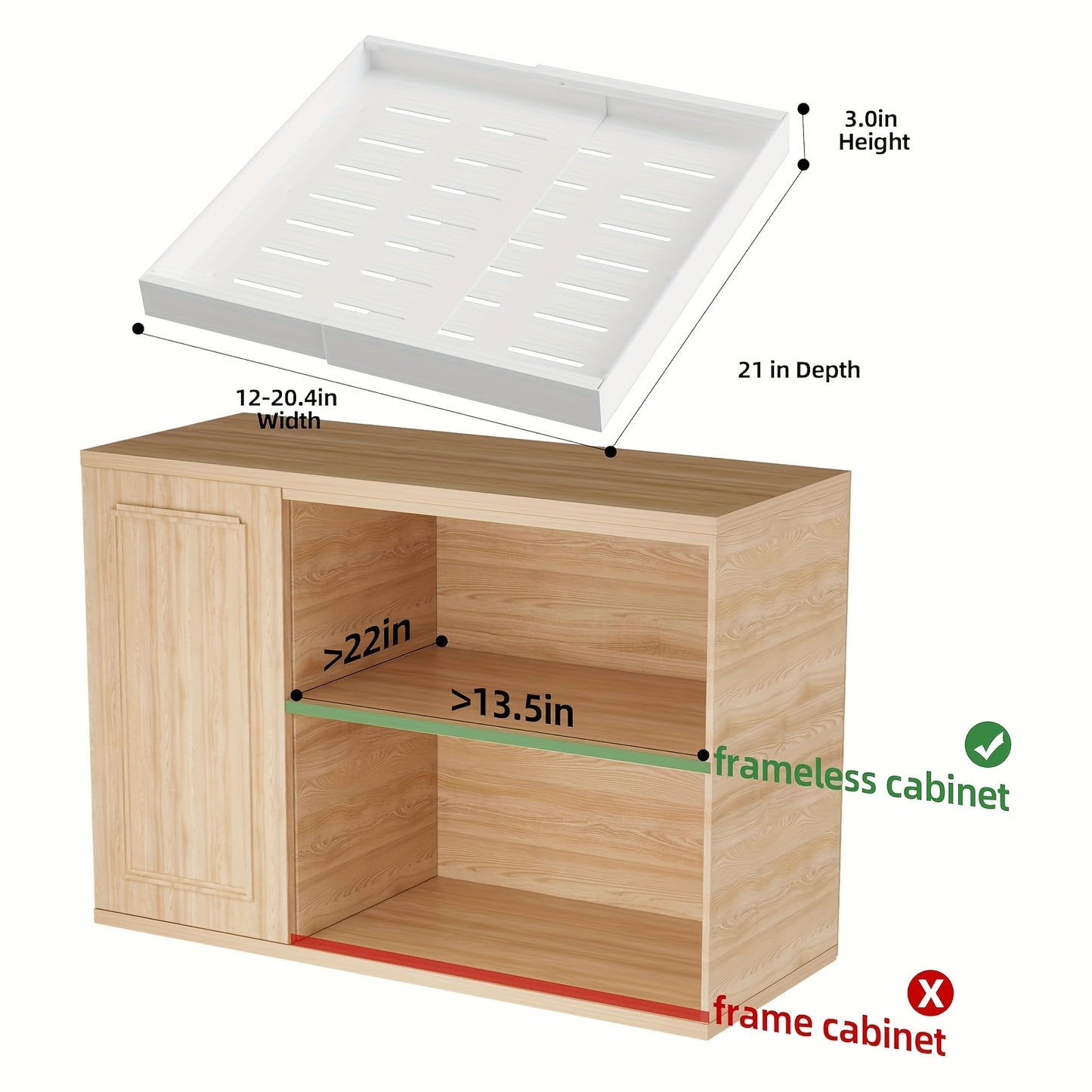 1pc or 2pcs Heavy-Duty Adjustable Pull-Out Cabinet Organizer - Under Sink/Countertop Storage, Expandable Drawer Organizer (12.59-20.47 Inches), Space-Saving Kitchen Organizer for Pots, Pans, Spices, Utensils - Easy Assembly, Powder-Coated Finish - Ideal f